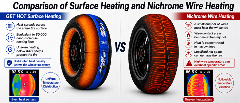GET HOT far-infrared full-surface motorcycle tire heating technology